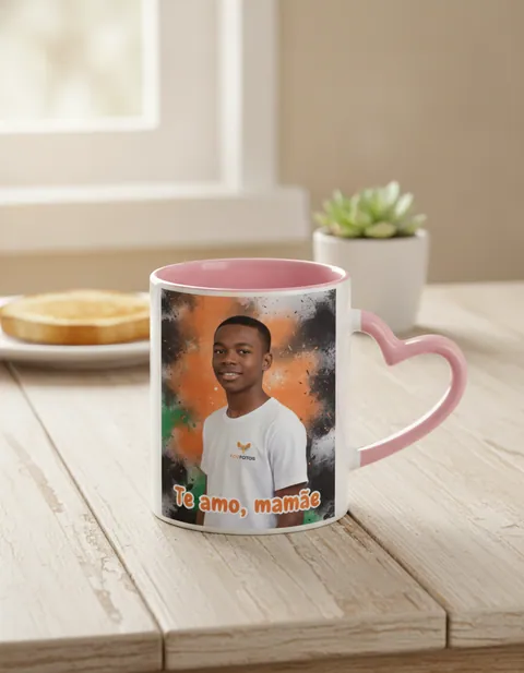 Caneca Coração Colorida